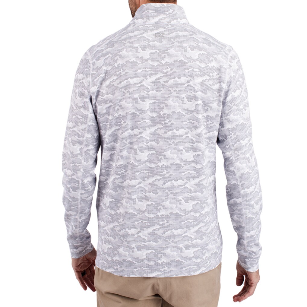  VCU Rams Cutter & Buck Traverse Stretch Eco Camo DryTec Tri-Blend Quarter-Zip Pullover - Gray